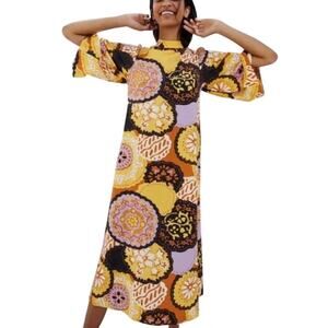 Anthropologie Porridge Angelique Maxi Dress Multi-Color Floral Print Boho Medium